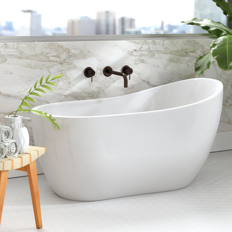 WoodBridge 54" x 29" Freestanding Soaking Bathtub & Reviews Wayfair